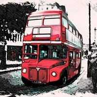 Buy canvas prints of Red London Bus by Paul Stevens