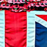 Buy canvas prints of Poppies and the Union Jack flag by Paul Stevens