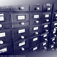 Buy canvas prints of Old library drawers by Marinela Feier