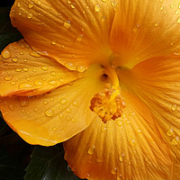 Buy canvas prints of raindrops on yellow petals by Marinela Feier