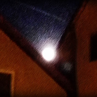 Buy canvas prints of Supermoon over houses by Marinela Feier