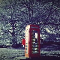 Buy canvas prints of The red telphone box and post box by leonard alexander