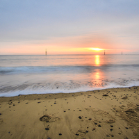 Buy canvas prints of Sunrise At Sea Palling by Daniel Sweeney