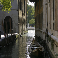 Buy canvas prints of Quiet Canal in Venice by Belinda Greb