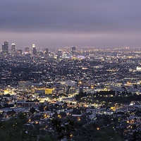 Buy canvas prints of Los Angeles At Night From The Griffith Park Observ by Belinda Greb