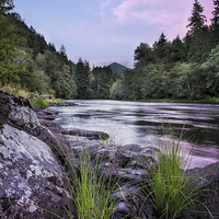 Buy canvas prints of  McKenzie River Just After Sunset by Belinda Greb
