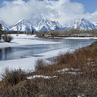 Buy canvas prints of Grand Tetons from Oxbow Bend by Belinda Greb