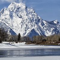 Buy canvas prints of Mt Moran from Oxbow Bend by Belinda Greb