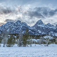 Buy canvas prints of Sunset Behind the Tetons by Belinda Greb