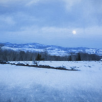 Buy canvas prints of Full Moon Over a Field of Snow by Belinda Greb
