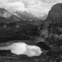 Buy canvas prints of Grinnell Lake from the Trail No. 2 bw - Glacier NP by Belinda Greb