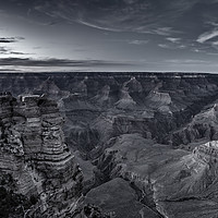 Buy canvas prints of Early Evening at the Grand Canyon No. 1 bw by Belinda Greb