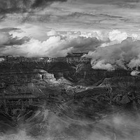 Buy canvas prints of Canyon in Clouds bw by Belinda Greb