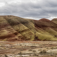 Buy canvas prints of Painted Hills Panorama by Belinda Greb