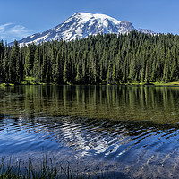 Buy canvas prints of Ripples and Reflection, Mt Rainier  by Belinda Greb