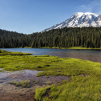 Buy canvas prints of Mt Rainier from Reflection Lake, No. 2 by Belinda Greb