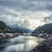 Buy canvas prints of Cougar Reservoir on a Snowy Day by Belinda Greb