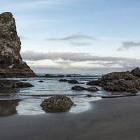 Buy canvas prints of A Serene Morning at Cannon Beach by Belinda Greb