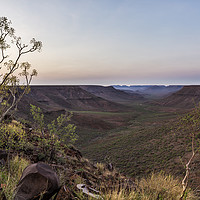 Buy canvas prints of Dawn at Klip River Valley in Namibia by Belinda Greb
