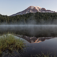 Buy canvas prints of Mount Rainier and Reflection Lake at Sunrise, No. 2 by Belinda Greb