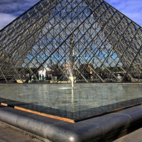 Buy canvas prints of Glass Pyramid, Paris by Richard Cruttwell