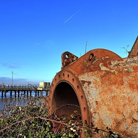Buy canvas prints of Wreckage near Cliffe Fort by Richard Cruttwell