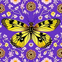 Buy canvas prints of Yellow Butterfly on Purple by Scott Anderson