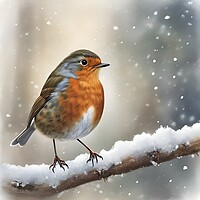 Buy canvas prints of British Robin on a winter twig by Scott Anderson