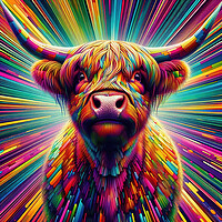 Buy canvas prints of Rainbow Highland Cow by Scott Anderson