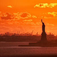 Buy canvas prints of Statue of Liberty Sunset by Scott Anderson