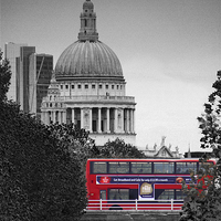 Buy canvas prints of Bus and St Pauls Cathedral by Scott Anderson