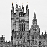 Buy canvas prints of Houses of Parliament and London Bus by Scott Anderson