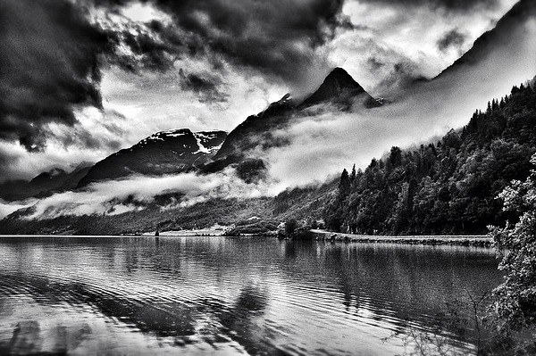 Misty Lake in Norway Picture Board by Scott Anderson