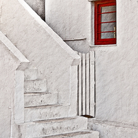 Buy canvas prints of Red Window White Steps by Scott Anderson