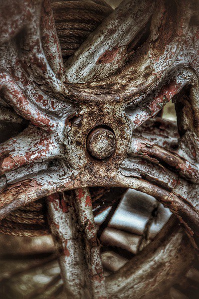 Rusty Wheel Picture Board by Scott Anderson