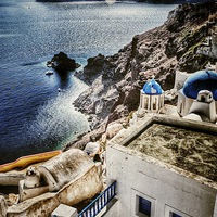 Buy canvas prints of Oia, Santorini, Greece by Scott Anderson