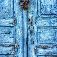 Buy canvas prints of Cyan Blue Door by Scott Anderson