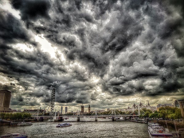 Stormy London Sky Picture Board by Scott Anderson