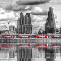 Buy canvas prints of  Seven London Buses by Scott Anderson
