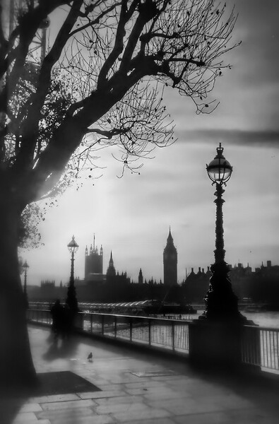 Southbank of London and Big Ben Picture Board by Scott Anderson