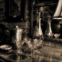Buy canvas prints of Serveware - sepia by Greg Mimbs
