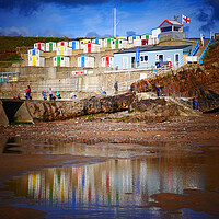 Buy canvas prints of Bude Beach Huts by Andy Armitage
