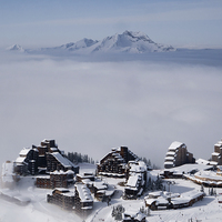 Buy canvas prints of  Avoriaz rises by Andy Armitage