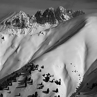 Buy canvas prints of Curves and edges: Dolomites in winter  by Andy Armitage