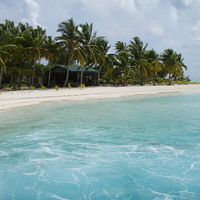 Buy canvas prints of beach hut pacific island lagoon by uk crunch
