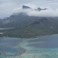 Buy canvas prints of bora bora lagoon from air by uk crunch