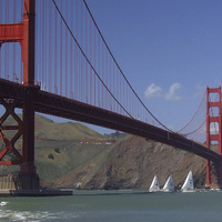 Buy canvas prints of yachts under golden gate by uk crunch