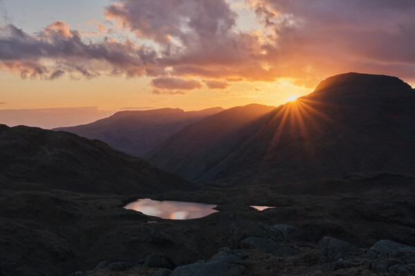 Sunset over Great Gable Picture Board by Dan Ward