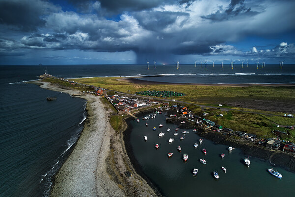 Stormy skies over South Gare Picture Board by Dan Ward