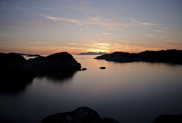 Sunset over Eigg and Rhum Picture Board by Dan Ward